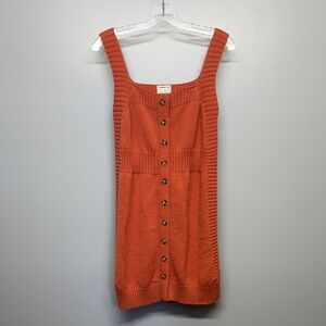 Jackson Rowe Burnt Orange Ribbed Button Dress